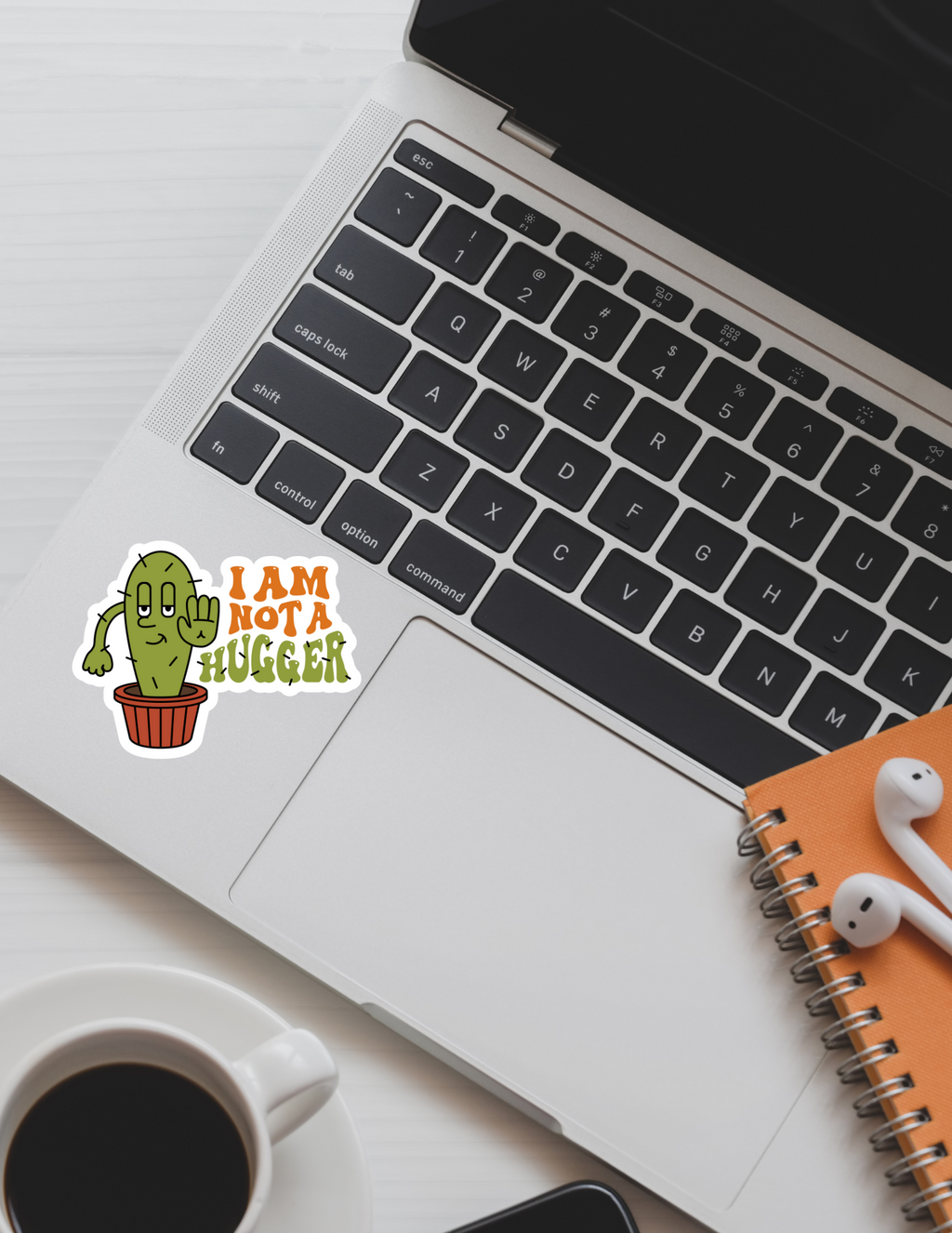 I Am Not a Hugger Cactus Sticker