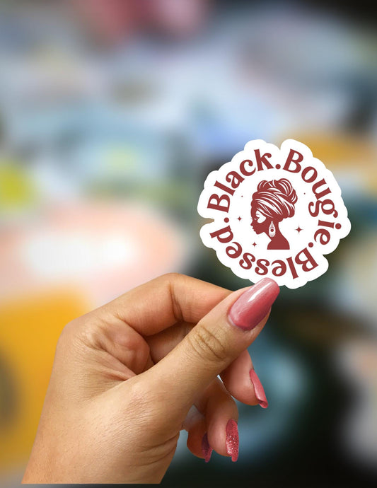 Black Bougie Blessed Sticker
