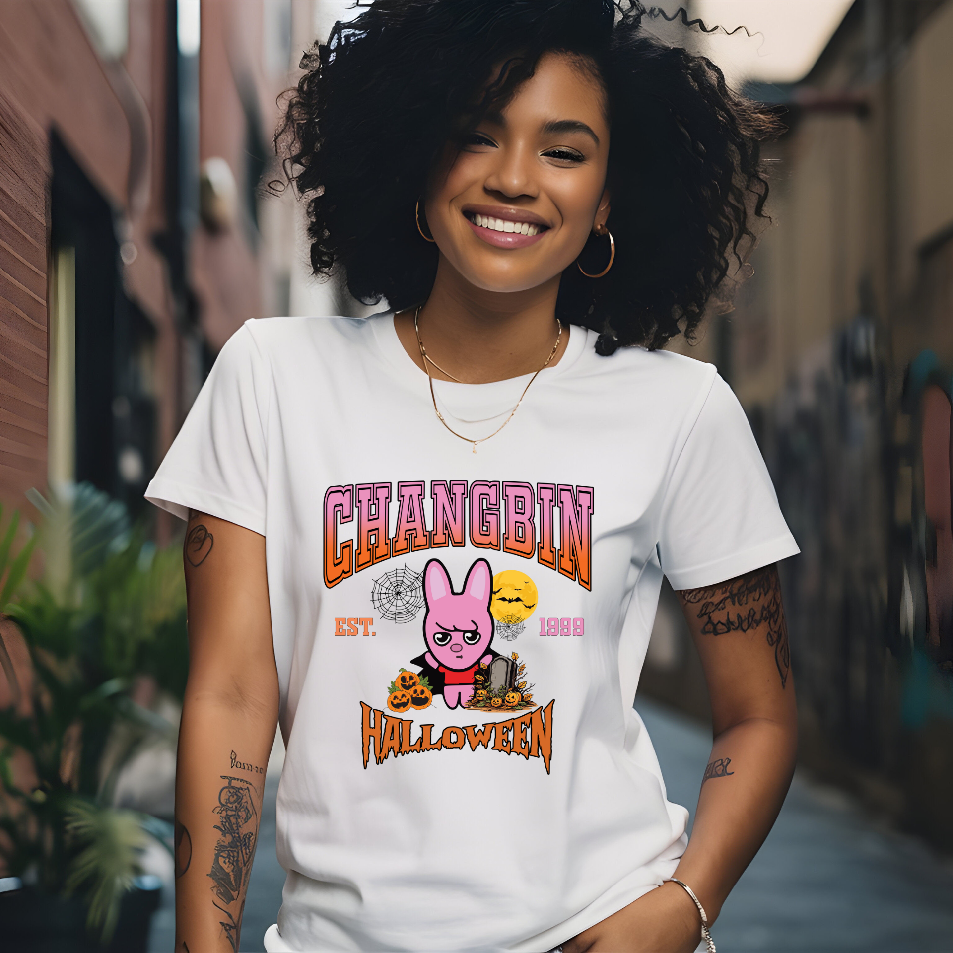 Changbin Halloween SKZOO Unisex Soft-Style T-Shirt