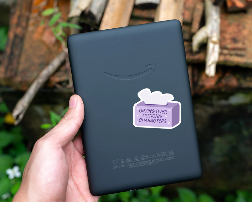 Crying Over Fictional Characters Sticker | Funny Bookish Vinyl Sticker | Reader & Book Lover Gift