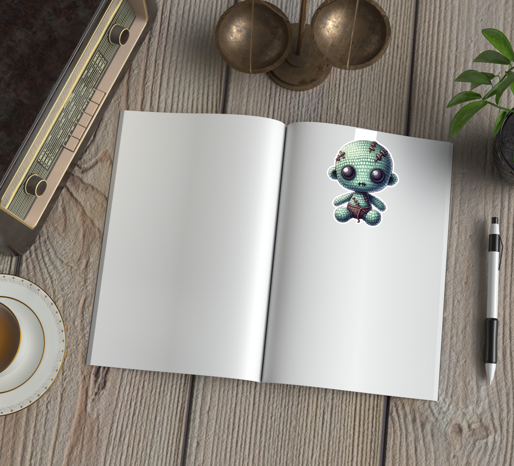 Kawaii Crochet Zombie Magnetic Bookmark