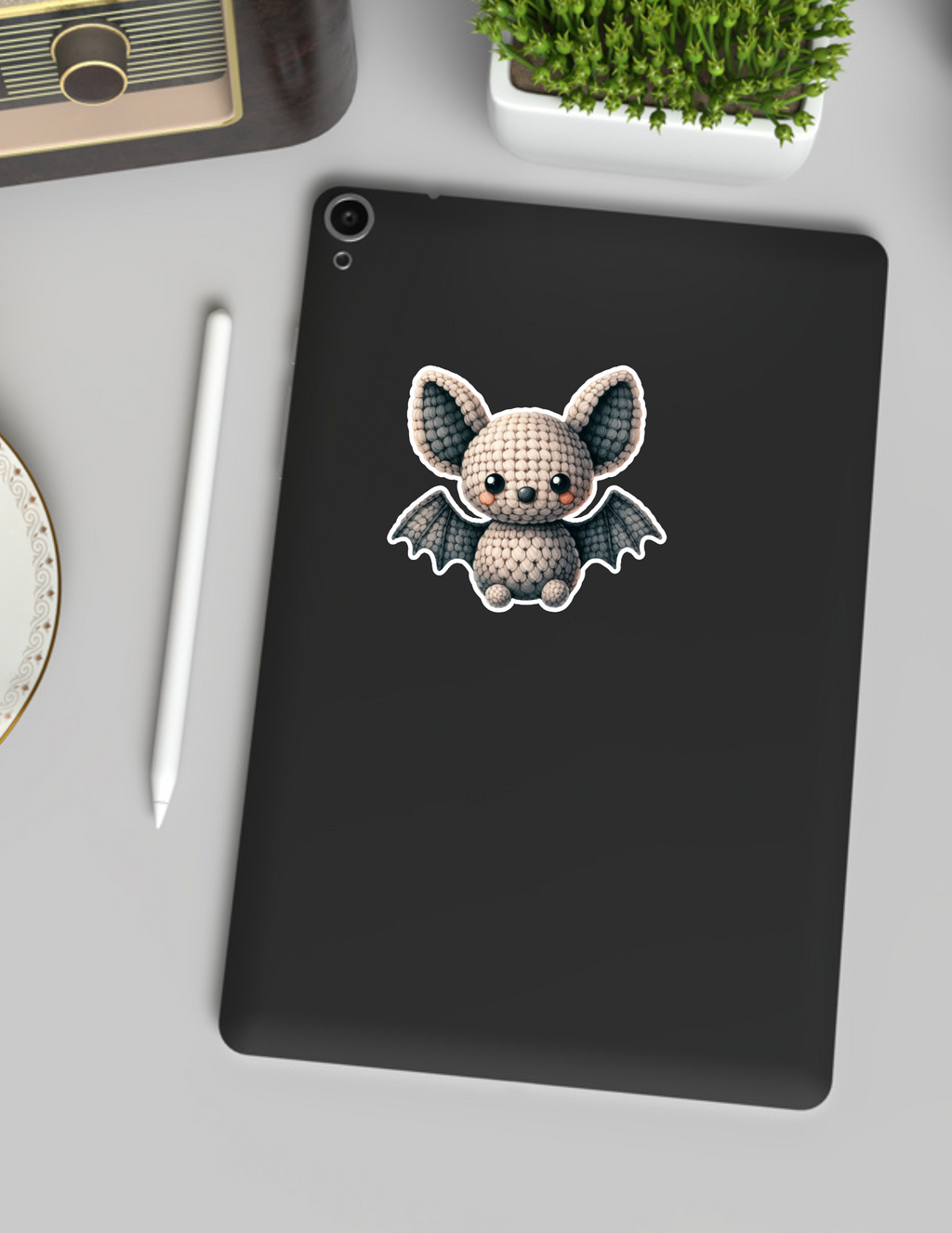 Kawaii Crochet Bat Sticker