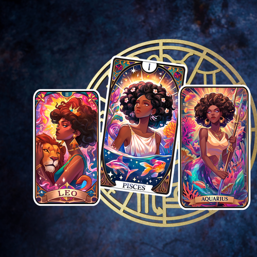 African American Zodiac Sign Stickers