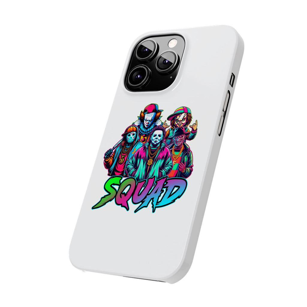 SQUAD" Horror Character Phone Case – Slim and Glossy Impact-Resistant Design