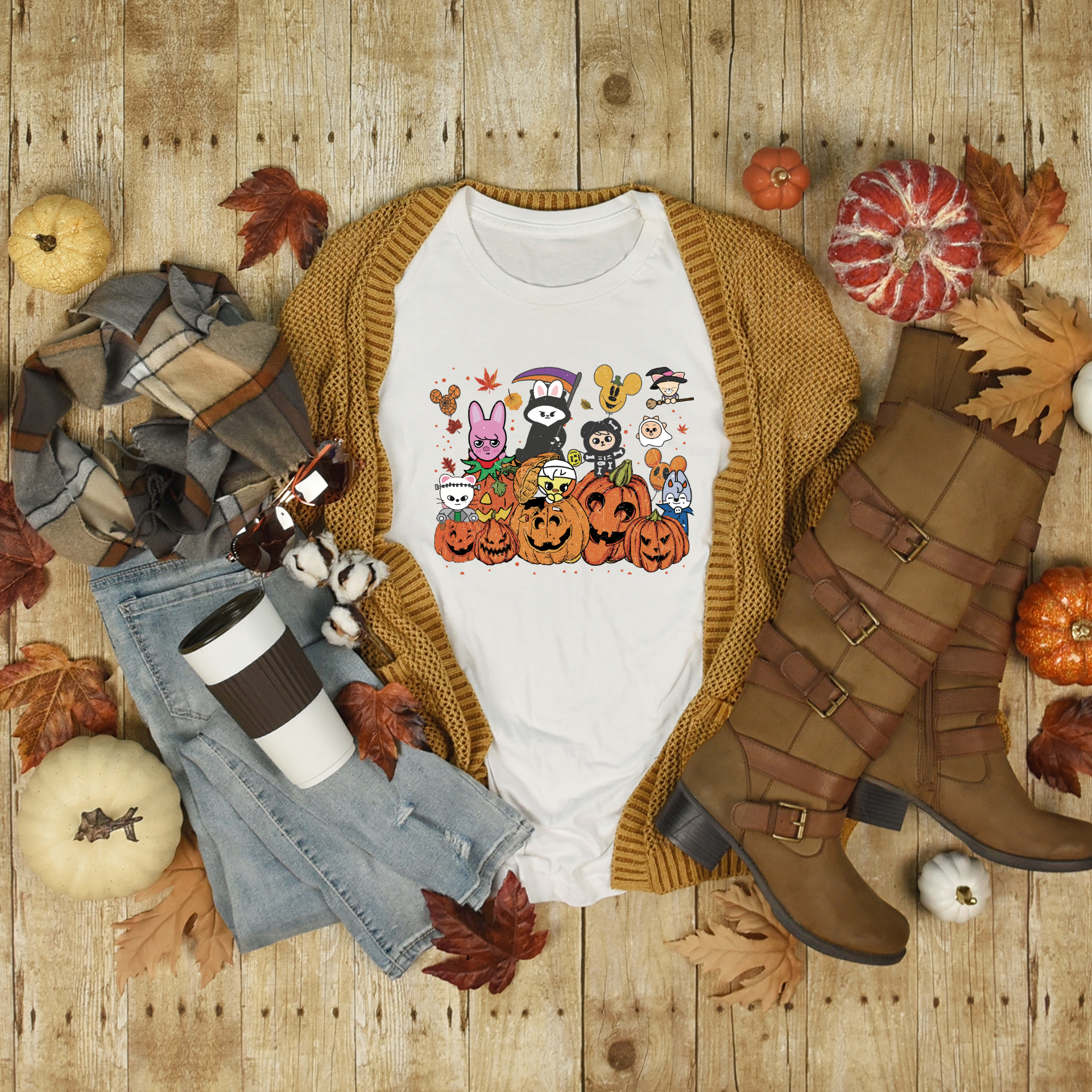 SKZOO Halloween Pumpkins Unisex Soft-Style T-Shirt
