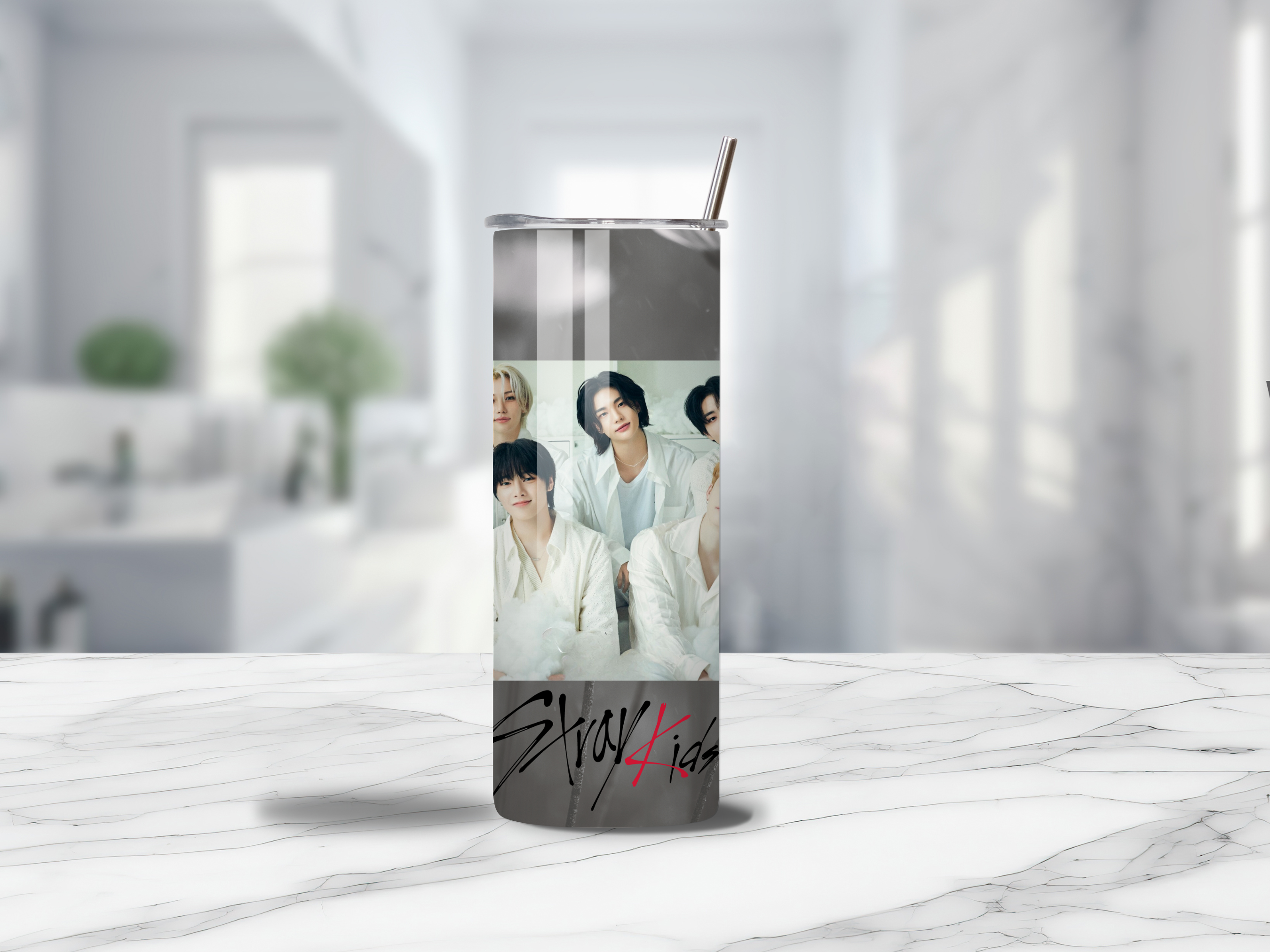20 oz Stray Kids Black & White Tumbler