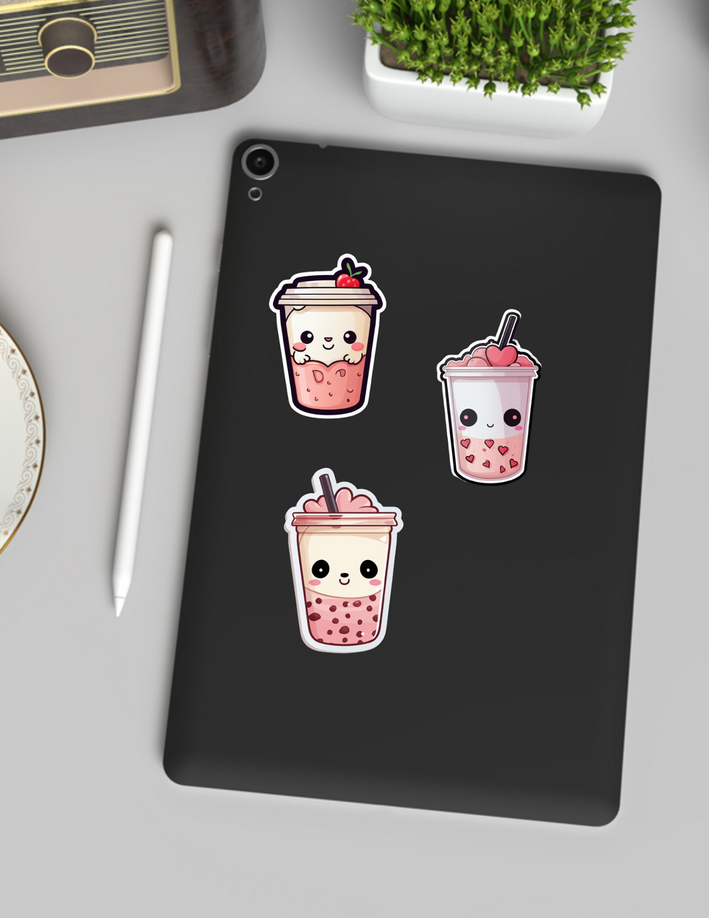 Cute Boba Drink Sticker 3-Pack