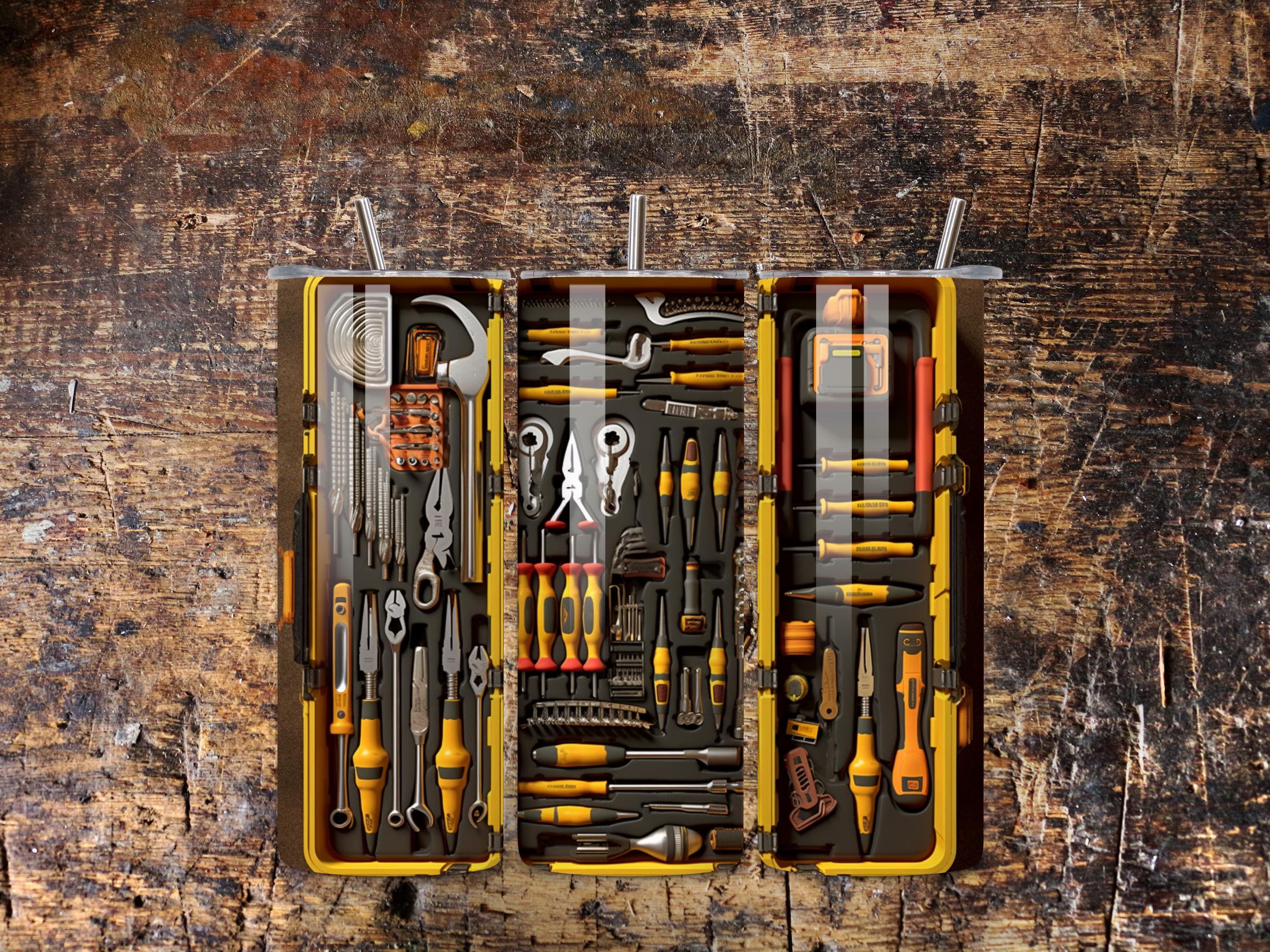 Toolbox Tumbler 20 oz - Unique Gift for Him - Handyman, Mechanic, DIY Enthusiast, or Construction Worker , Gift for Dad, Gift for Grandpa
