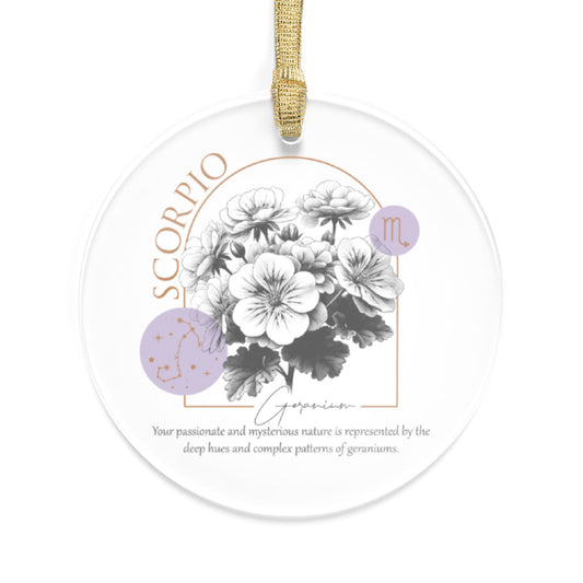 Scorpio Zodiac Sign Flower and Constellation Acrylic Ornaments - Available in Bundles of 1, 5, 10, 25, or 50 Pieces