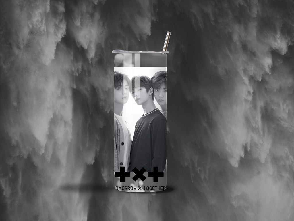 TXT Black & White Tumbler | Yeonjun, Soobin, Beomgyu, Taehyun, and HueningKai |