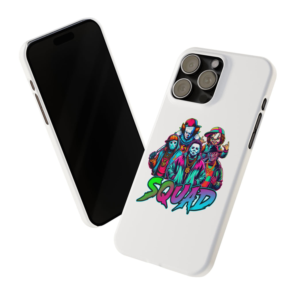 SQUAD" Horror Character Phone Case – Slim and Glossy Impact-Resistant Design
