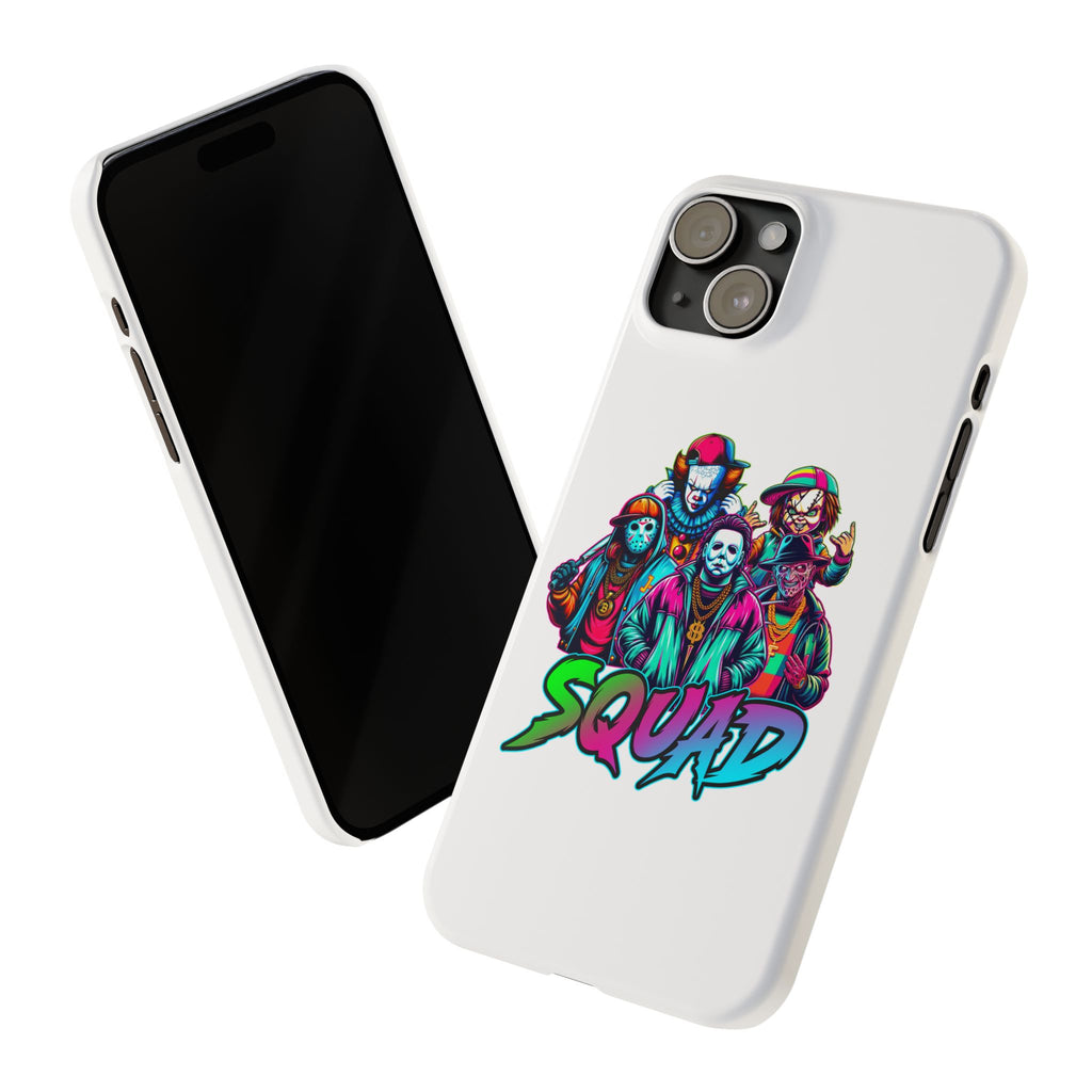 SQUAD" Horror Character Phone Case – Slim and Glossy Impact-Resistant Design