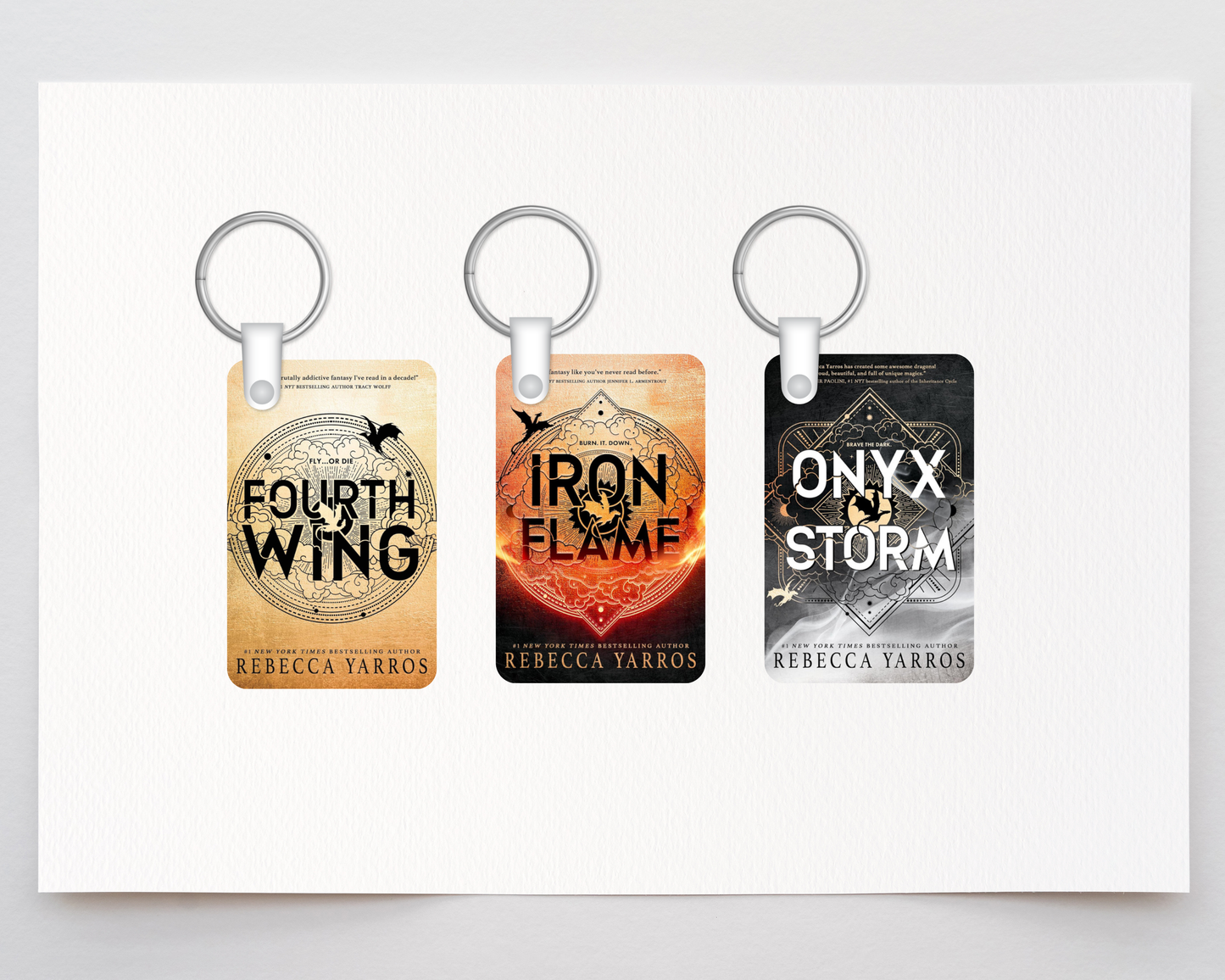 Book Series MDF Keychains | Bookish Accessories | ACOTAR, Fourth Wing, Rina Kent, Dark Romance, Fantasy Book Keychains
