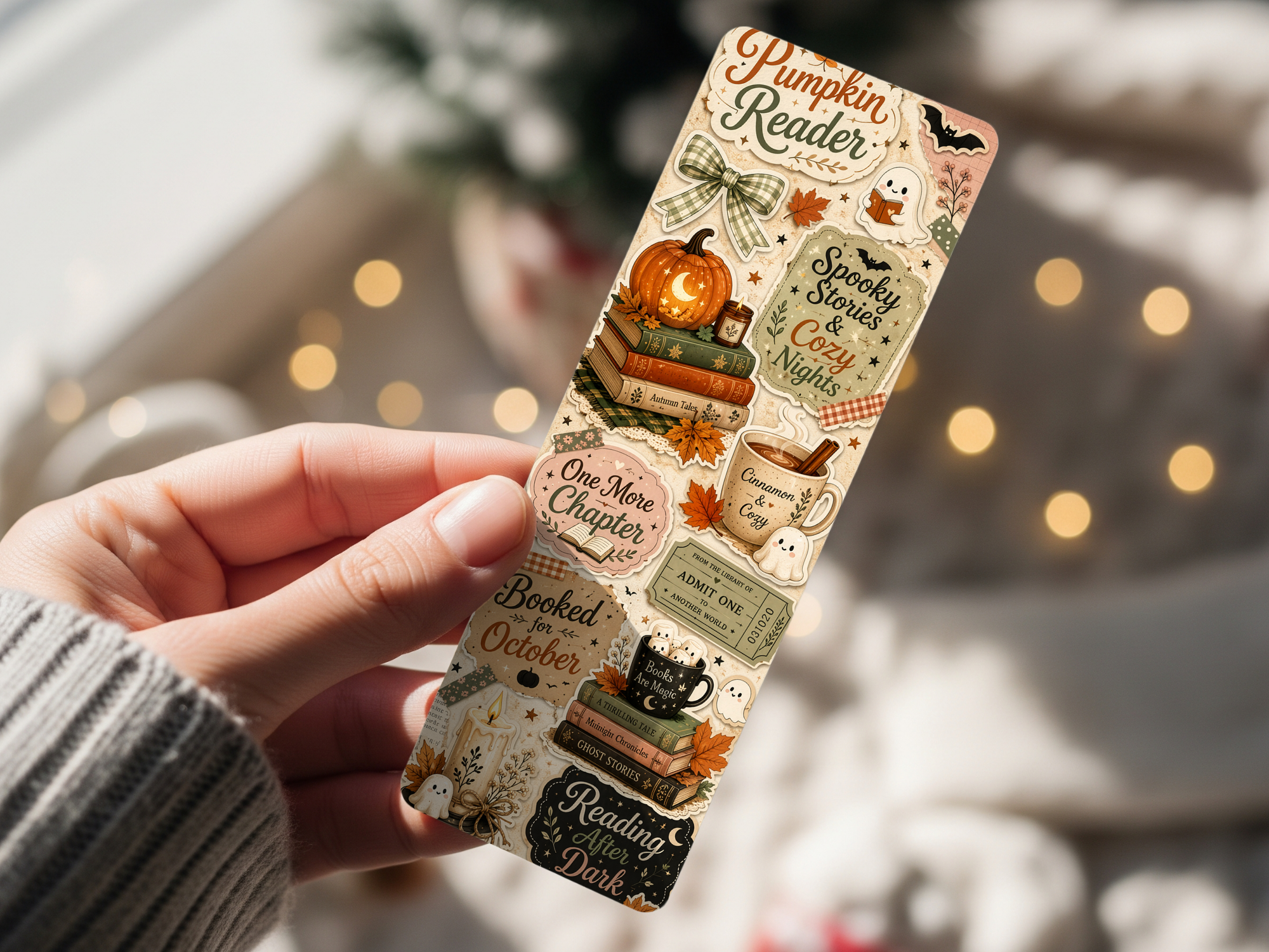 Halloween Bookmarks – Cozy Spooky Reading Collection | Cute Ghost & Pumpkin Bookmarks | Fall Book Lover Gift | Autumn Reading Accessories