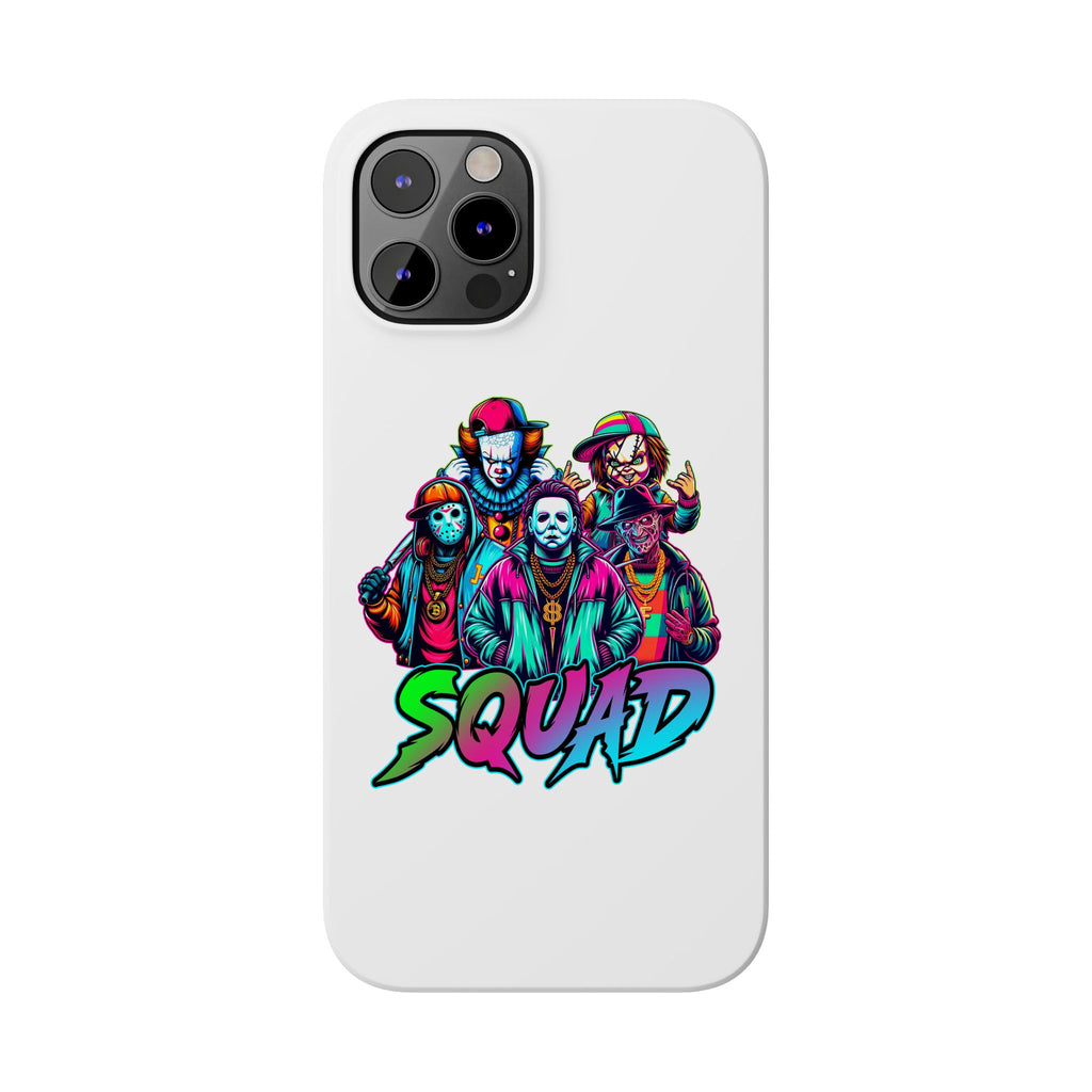 SQUAD" Horror Character Phone Case – Slim and Glossy Impact-Resistant Design
