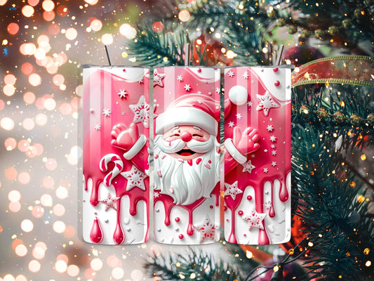 Christmas Santa Tumbler 20 oz Stainless Steel