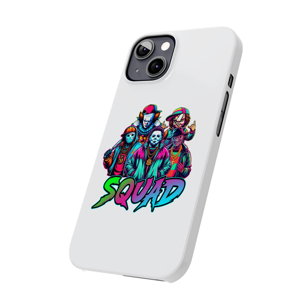 SQUAD" Horror Character Phone Case – Slim and Glossy Impact-Resistant Design