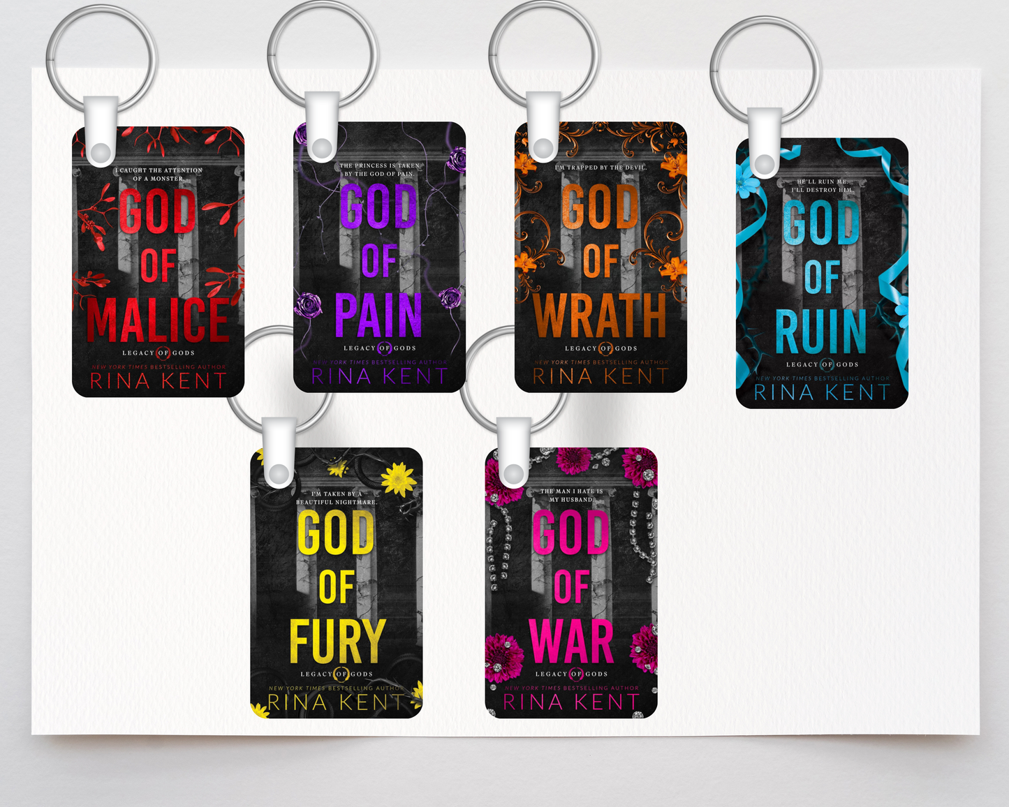 Book Series MDF Keychains | Bookish Accessories | ACOTAR, Fourth Wing, Rina Kent, Dark Romance, Fantasy Book Keychains