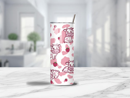 Strawberry Cow Tumbler |20 oz Stainless Steel