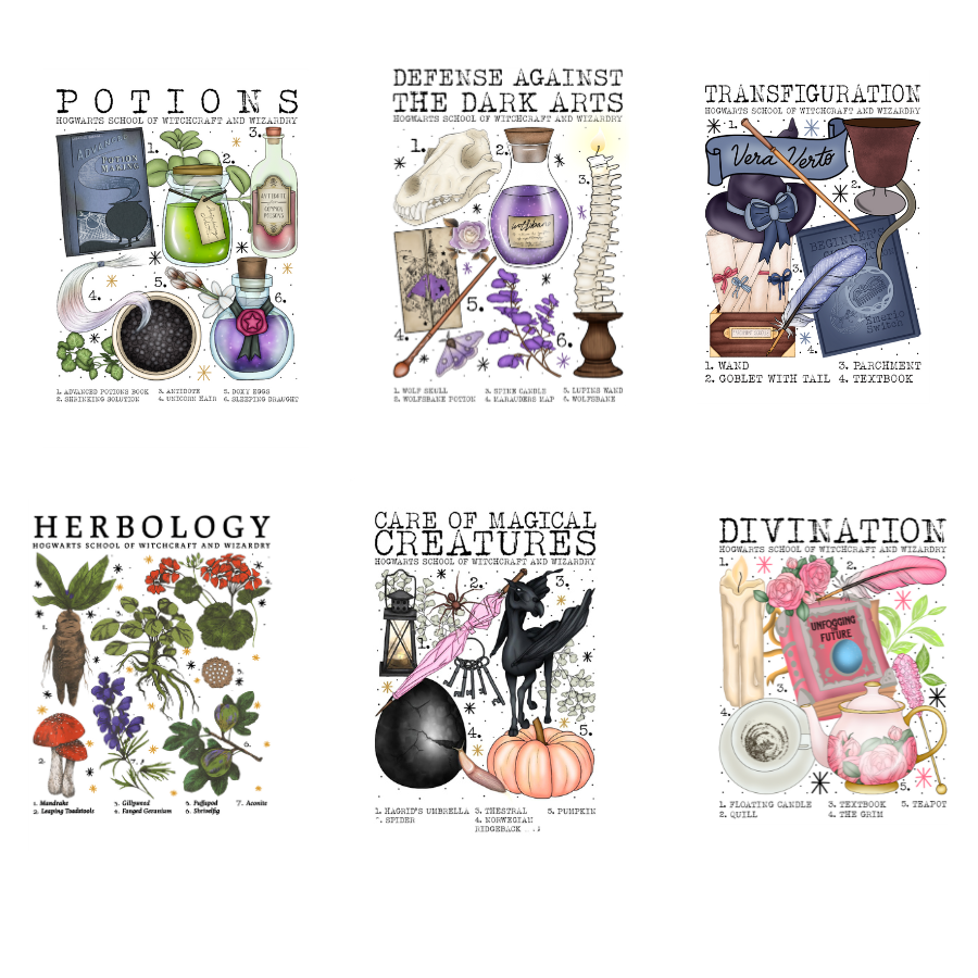 Wizarding Classes 4-Piece Handmade Gift Set – Choose One of Six Class Designs