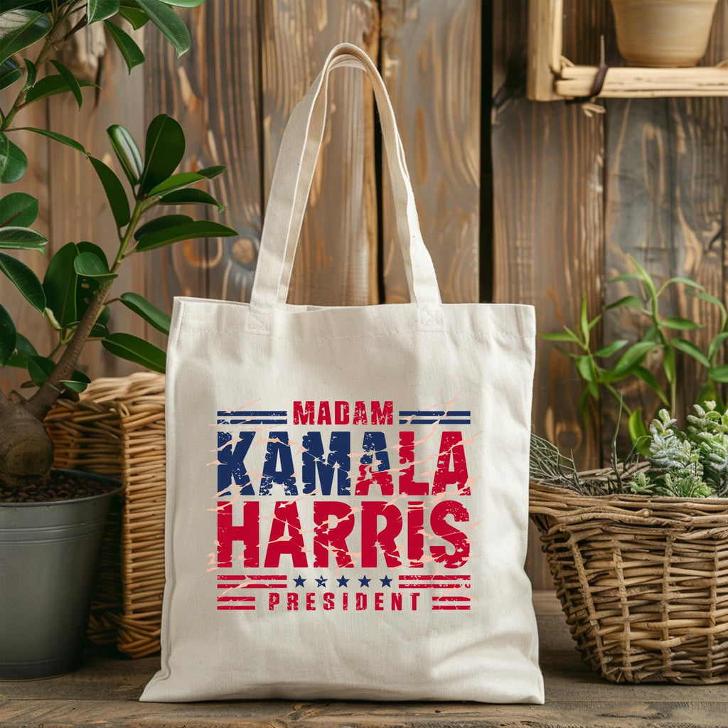 Madam President Kamala Harris 2024 Tote Bag - Patriotic Political Tote - Election Campaign Gift | Gift for Her