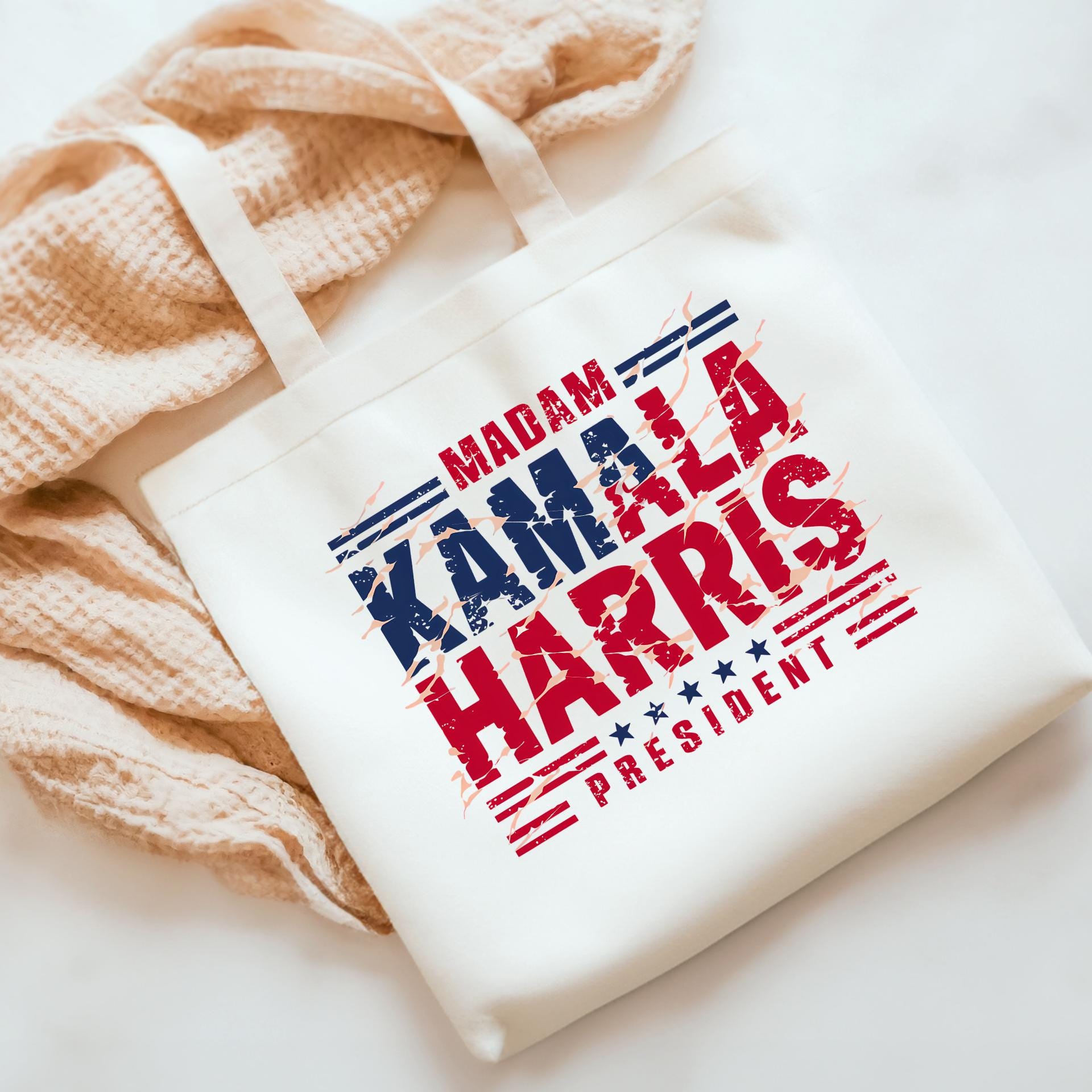 Madam President Kamala Harris 2024 Tote Bag - Patriotic Political Tote - Election Campaign Gift | Gift for Her