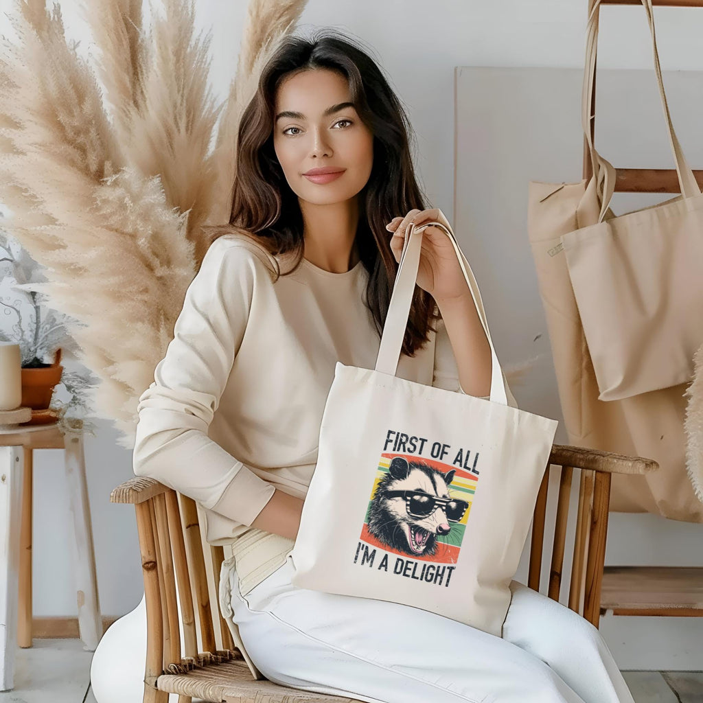 First of All, I'm a Delight Opossum Tote Bag