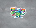 LGBTQ Axolotl and Dinosaur Sticker