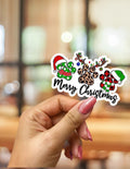 Merry Christmas Paw Prints Sticker
