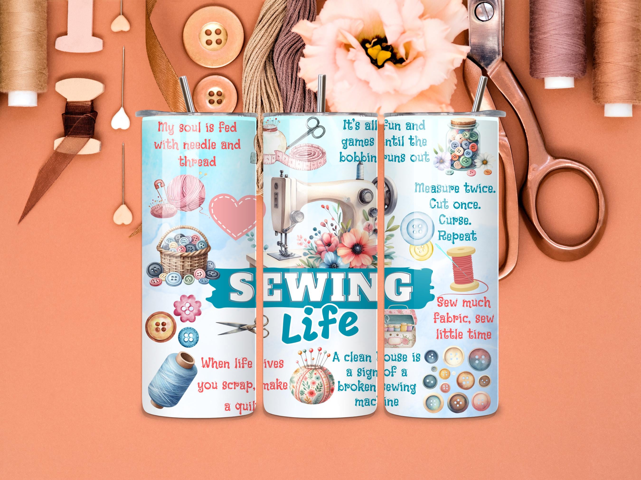 Sewing Life Tumbler 20 oz Stainless Steel