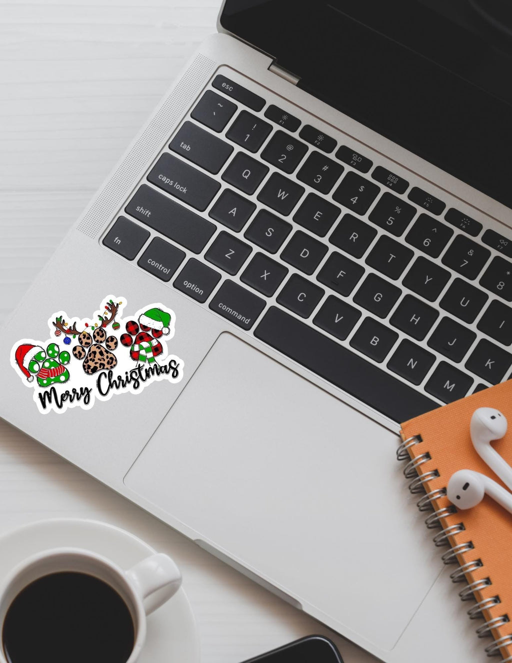 Merry Christmas Paw Prints Sticker