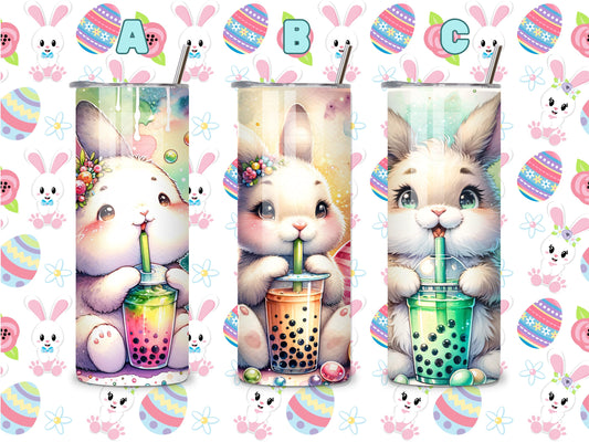 20 oz Stainless Steel Bunny Boba Tumbler - Choose Your Design