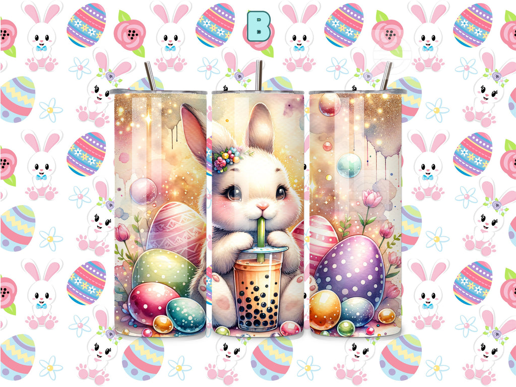 20 oz Stainless Steel Bunny Boba Tumbler - Choose Your Design