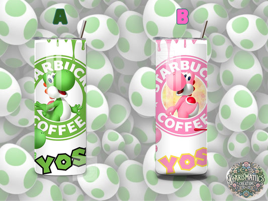 Yoshi Inspired Tumbler 20 OZ Two Color Choices