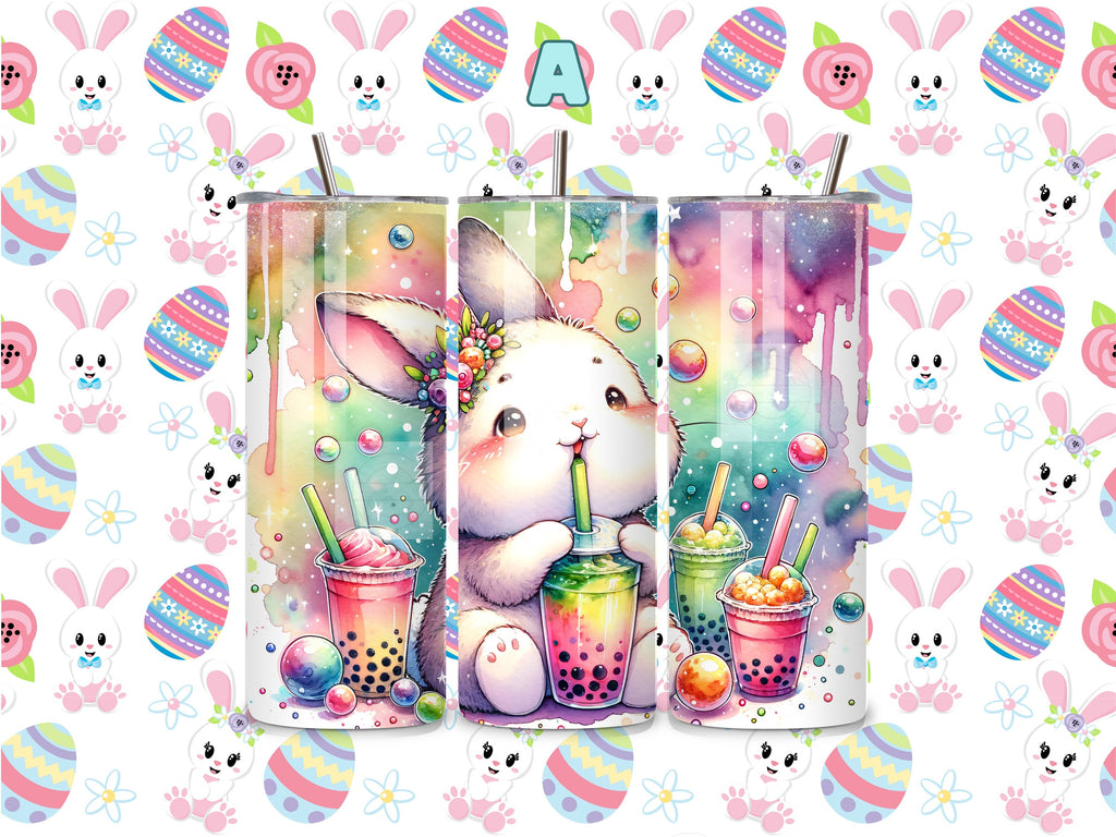 20 oz Stainless Steel Bunny Boba Tumbler - Choose Your Design
