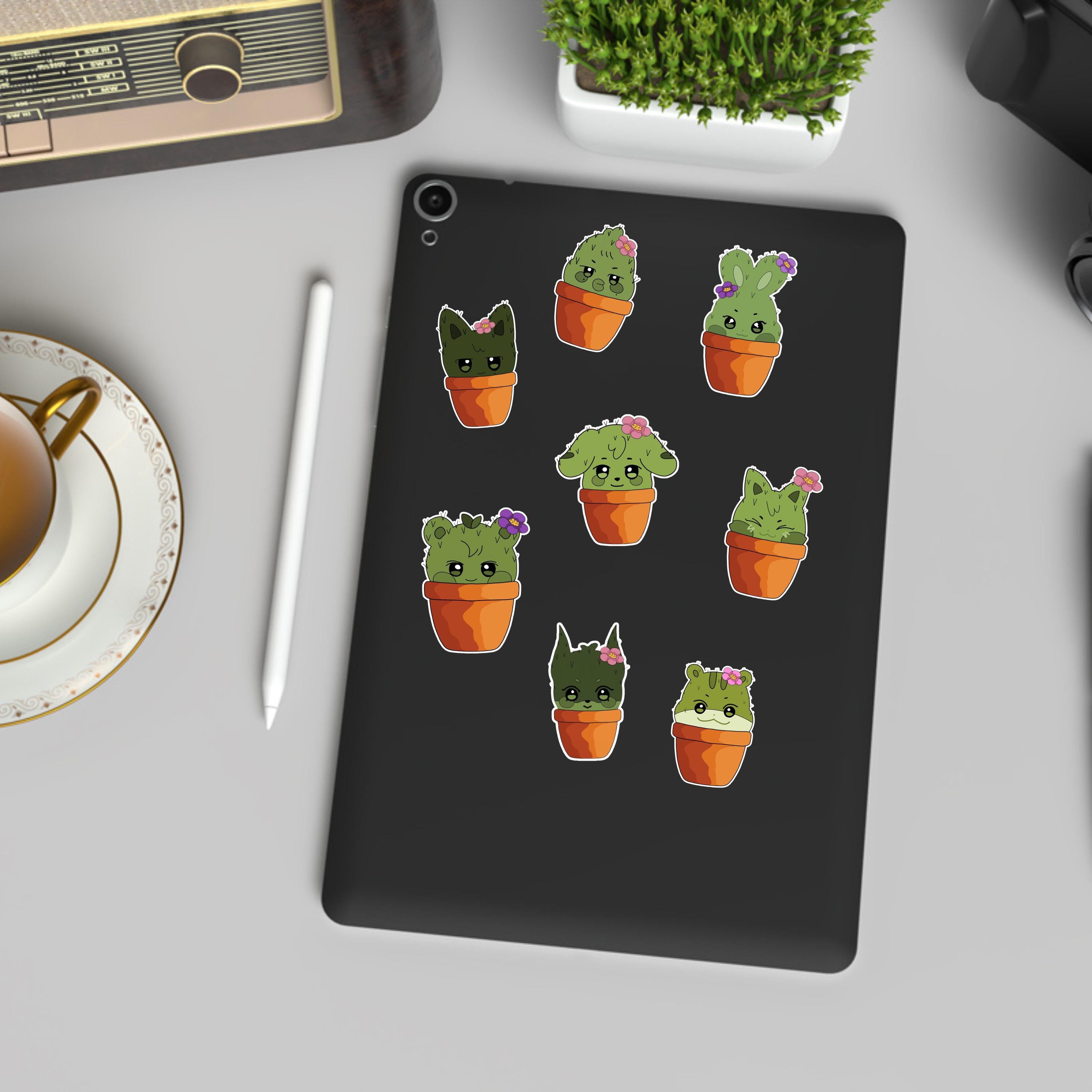 Ateez  8-Pack Aniteez Cactus Vinyl Sticker Pack