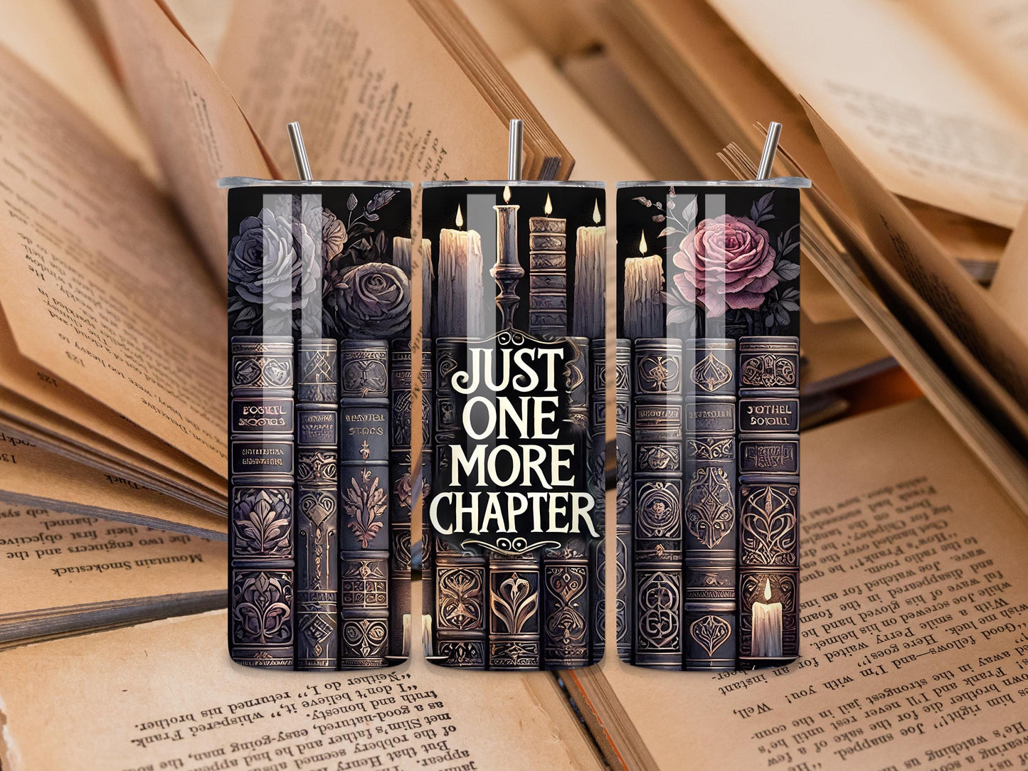 Just One More Chapter 20 OZ Tumbler | Gift for Her or Him | Book Lover Gift