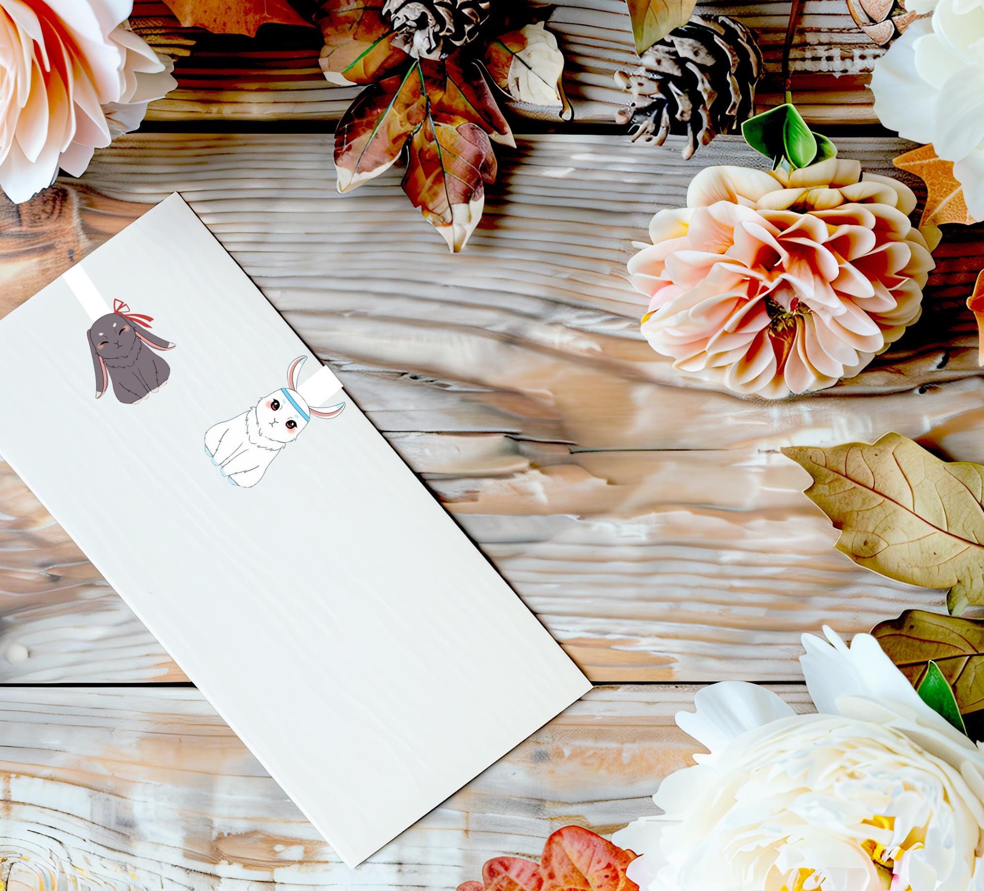 Wei Ying and Lan Wangji Bunny Magnetic Bookmarks - Set of 2 Bookmarks