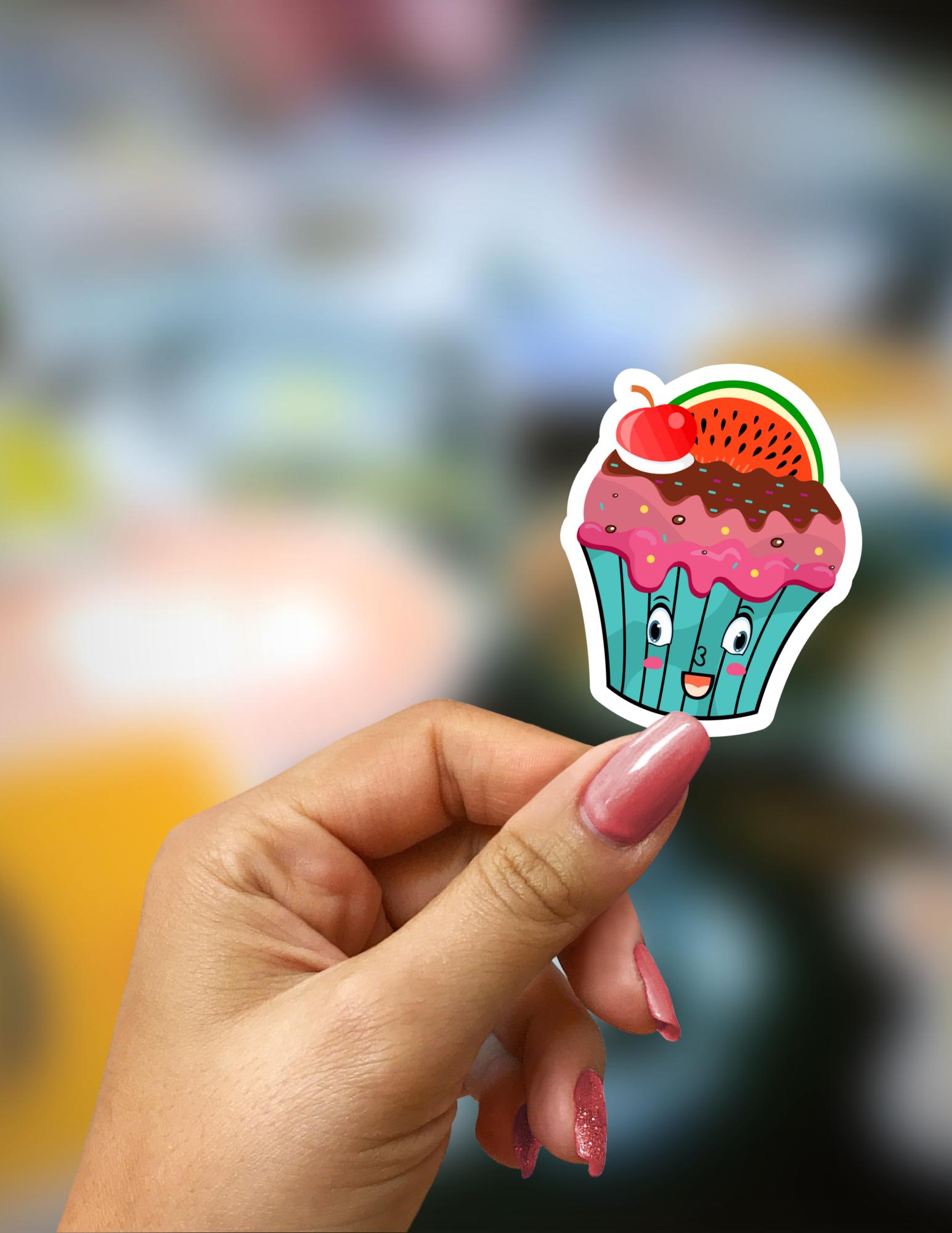 cupcake sticker 3 pack