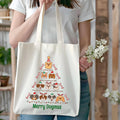 Merry Dogmas - Cute Christmas Dog Tree Tote Bag