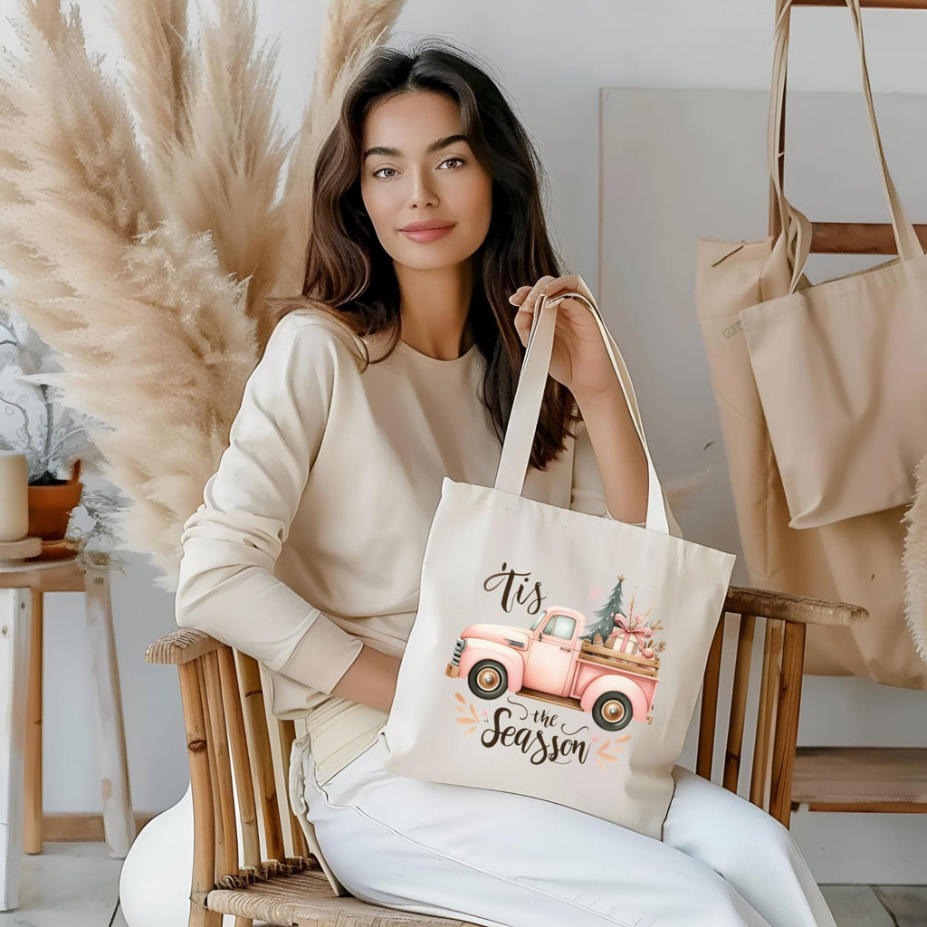 Tis the Season - Vintage Truck Christmas Tote Bag