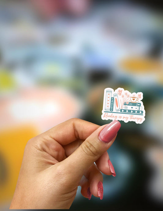 Reading is My Therapy Sticker