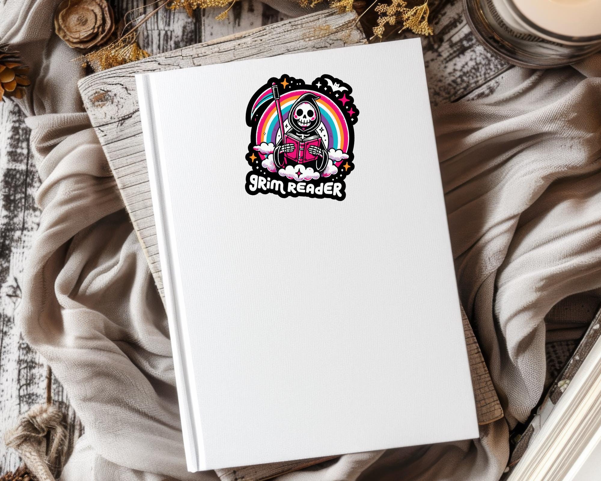 Grim Reader Sticker