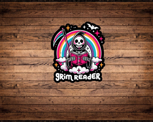 Grim Reader Sticker