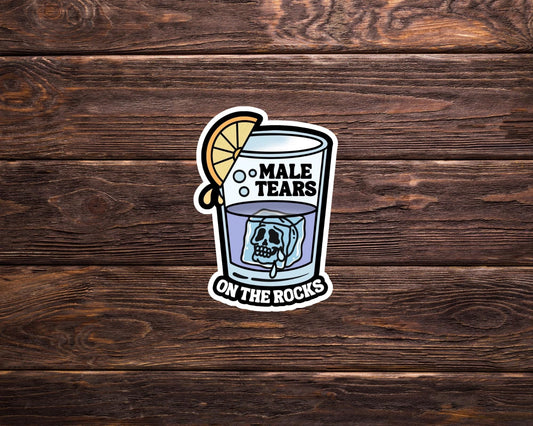 Male Tears on the Rocks Sticker