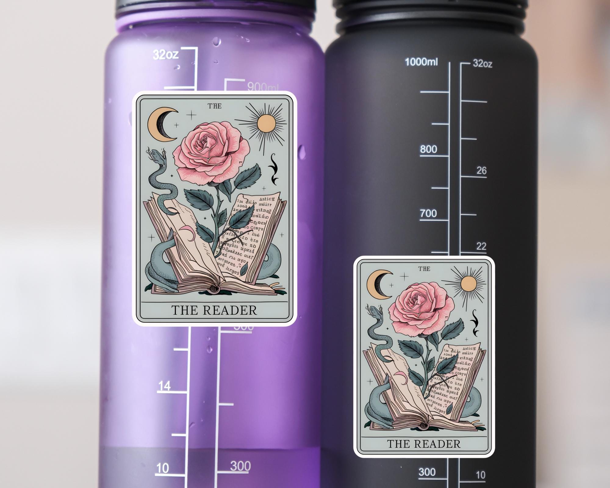 The Reader Floral Tarot Card Sticker