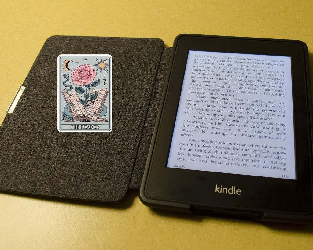 The Reader Floral Tarot Card Sticker