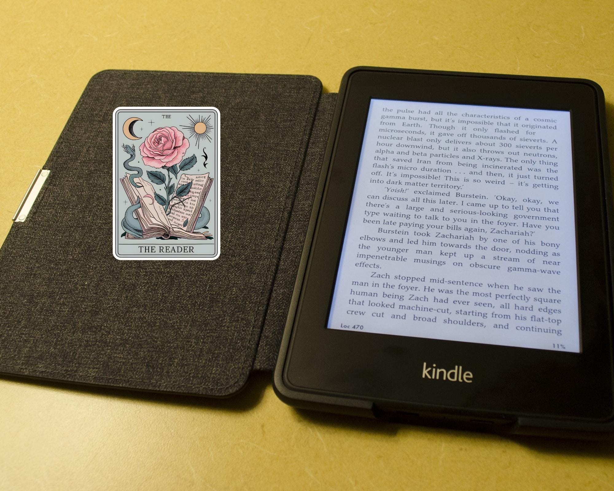 The Reader Floral Tarot Card Sticker