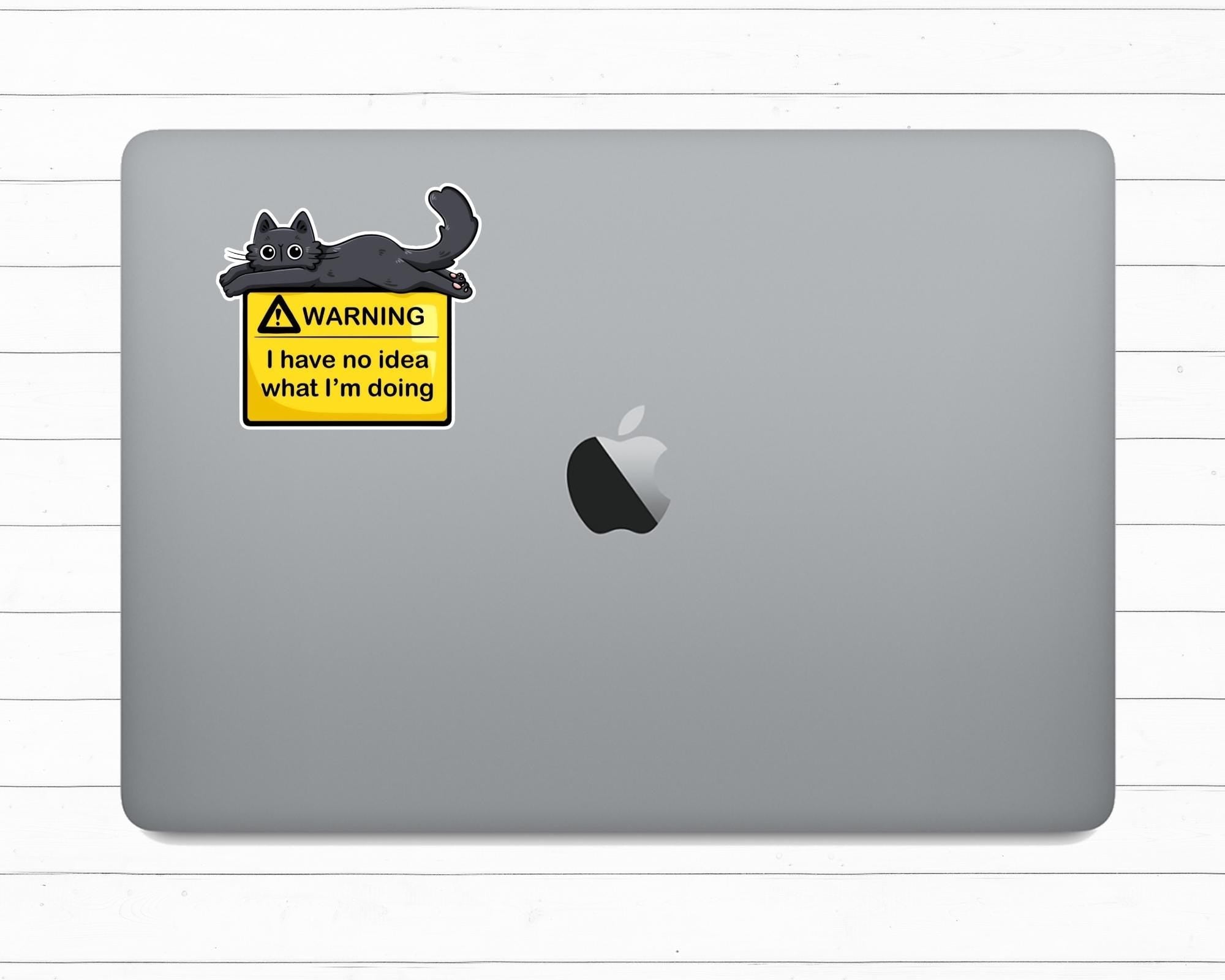Warning Cat Vinyl Sticker