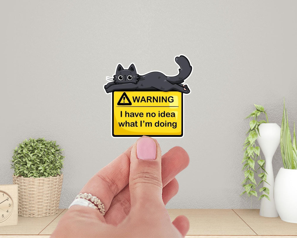 Warning Cat Vinyl Sticker